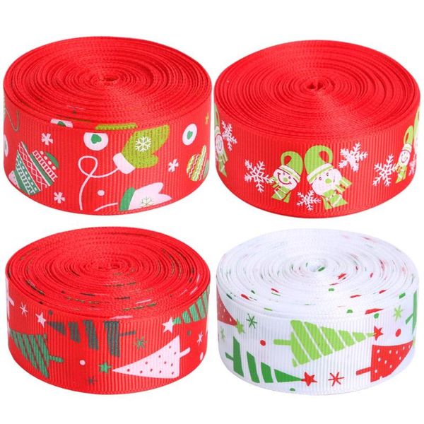 

10 yards roll christmas grosgrain ribbons handmade cloth for wedding party hair decoration diy xmas party supplies