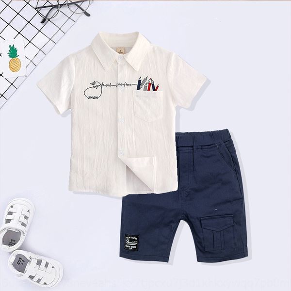 

apl9u 2020 children's suit boys ' casual short-sleeved five middle pants two-piece 2020 children's suit boys shirt ' cas