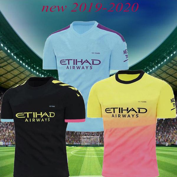 

mahrez 19 20 manchester soccer jersey 2019 2020 city jesus de bruyne kun aguero football shirt camiseta mendy walker silva man uniforms, Black;yellow