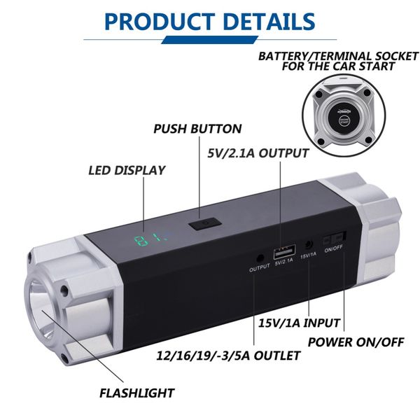 

jkcover 55000mwh car battery jump starter petrol 8.0l diesel 6.0l 1000a current batteries for cars 12v start device