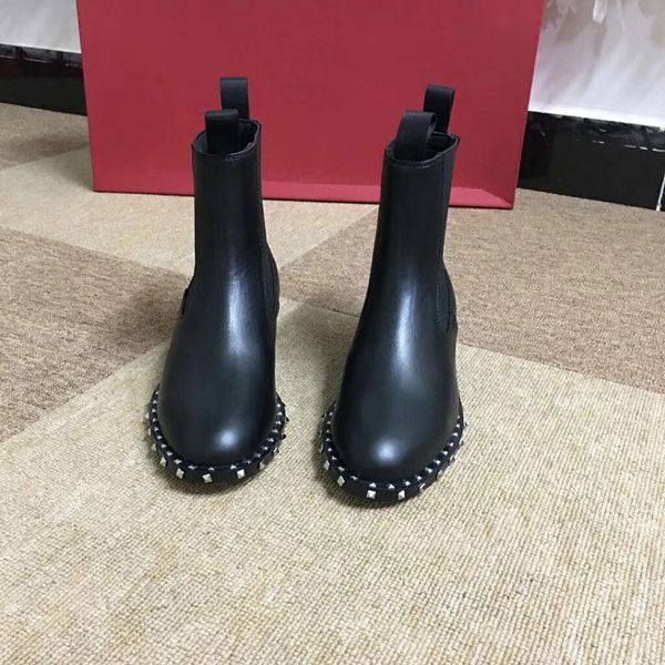 

2109 fashion designer loafers genuine leather shoes high heel boot ankle boots sneakers women winter boots luxury party women shoes sz 5-9, Black