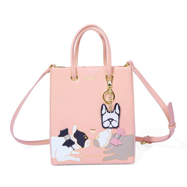 

women's bag girl's heart fashion small fresh shoulder super fire cute handbag two dogs crossbody bags for women bags