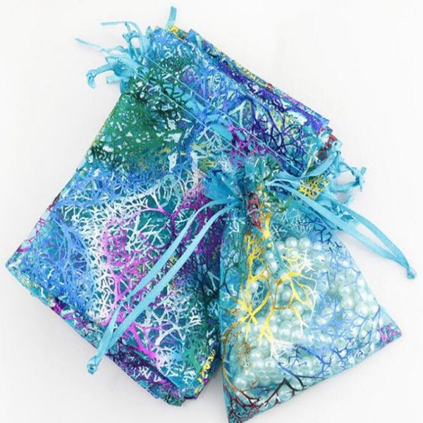 

50pcs drawstring organza bags jewelry packaging bags wedding party candy gift bags jewelry storage pouches christmas gift yarn b