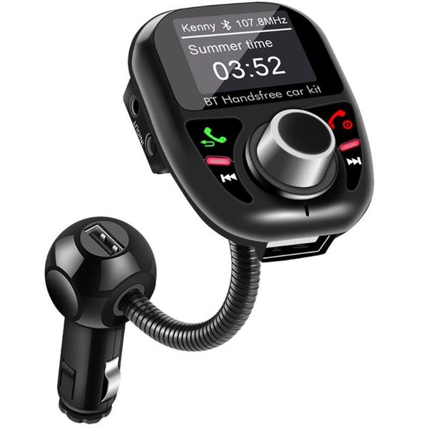 

2020 new bt in-car wireless fm transmitter mp3 radio adapter car kit 2 usb charger car mp3 player sound modulator #ger