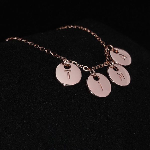 

26 letters silver gold color initial necklace disc necklace alphabet women kolye collier friends family letter jewelry