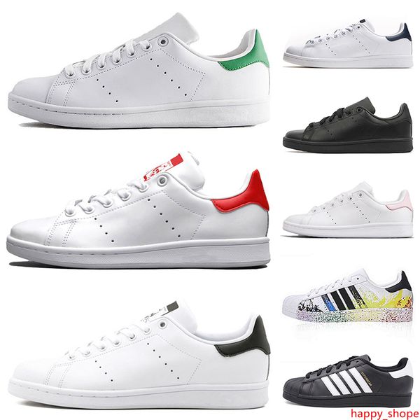 

selling leather superstars casual shoes platform stan smith shoes triple white black red black blue green pink off outdoors sneakers