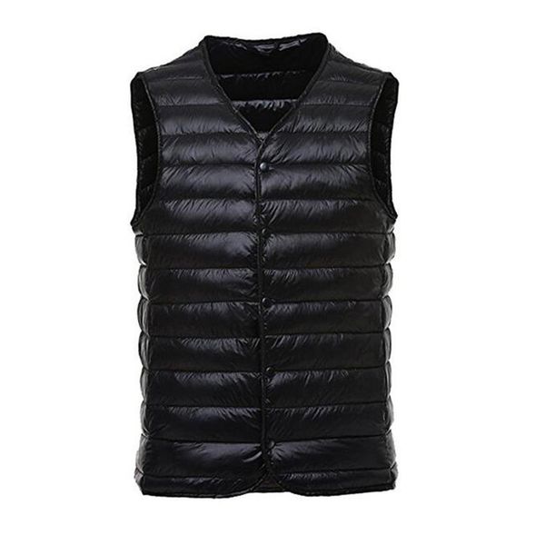 

новая мужской ultralight жилет кнопка вниз вниз жилет пальто куртки, Black;white