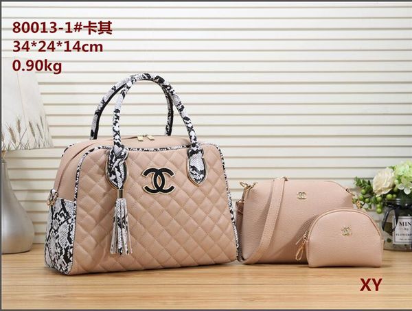 

2020 new fashion stitching three-piece messenger bag exquisite wild female bag female shoulder bag handbag purse backpack