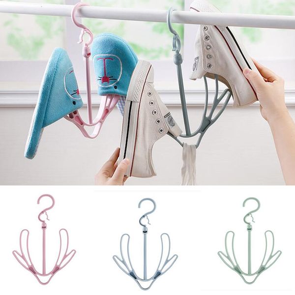 

double hook hanging shoe rack 360Â° rotating hangers for clothing ties hats scarves storage rack shelf hh7-1056
