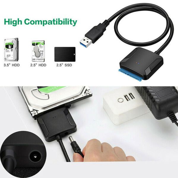 

sata to usb 3.0 2.5/3.5 inches hdd ssd hard drive converter cable line adapter h