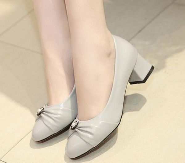 

women's shoes in spring and autumn middle coarse heel @04, Black