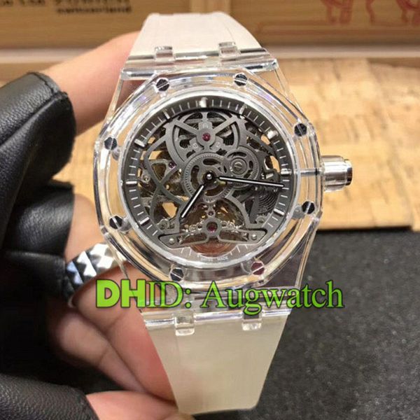 

mens watches designer rubber strap autoamtic watch sapphire crystal hollow dial mechanical wristwatches luxury watch montre de luxe, Slivery;brown