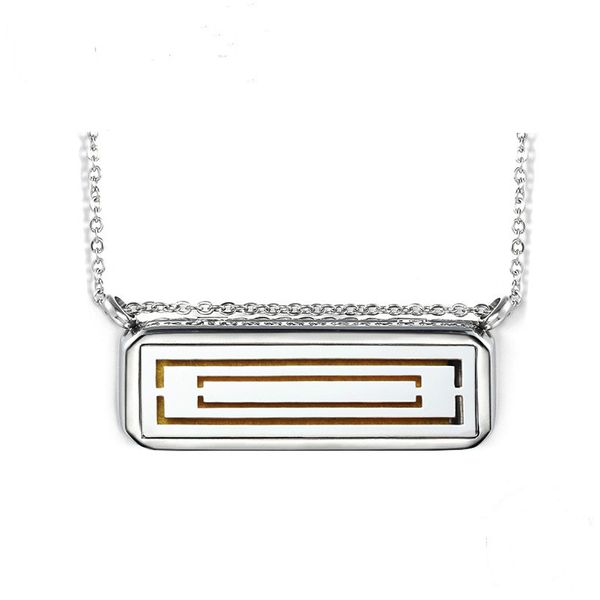

2019 новый нержавеющей стали 316l полые квадратные фото рамка box эфирное масло ожерелье ароматерапия геометрические эфирное масло ожерелье, Silver