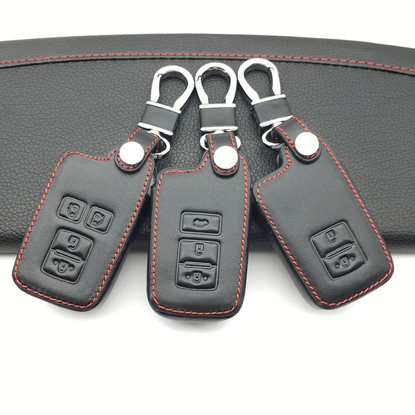 

for camry corolla avalon rav4 land cruiser car remote key holder protector 2/3/4 buttons leather key fob shell cover case
