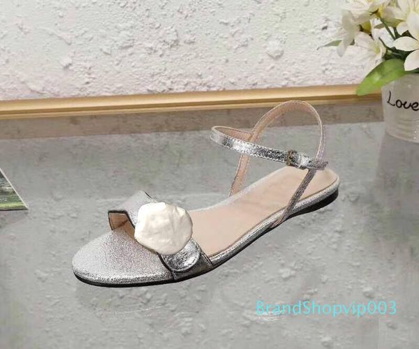 

lady sandals buckle metal buckle leather flat bottom beach woman shoes designer luxury women's sandals large size us11  42 41, Black