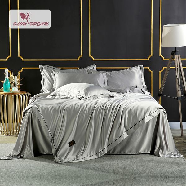 Slowdream Bedding Set Luxury Comforter Silk Duvet Cover Satin