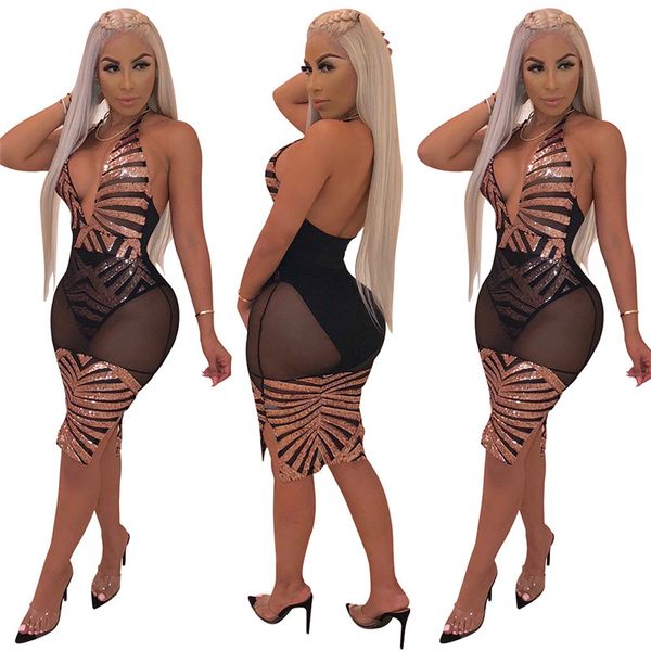 

полосатое платье в полоску с пайетками из блесток женщины сексуальное двойное полосатое платье через повязку с узором на спине с открытой сп, White;black