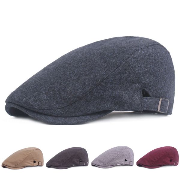 

5 colors new fashion cotton beret adjustable for men women outdoor cap summer casual sun breathable hats, Blue;gray