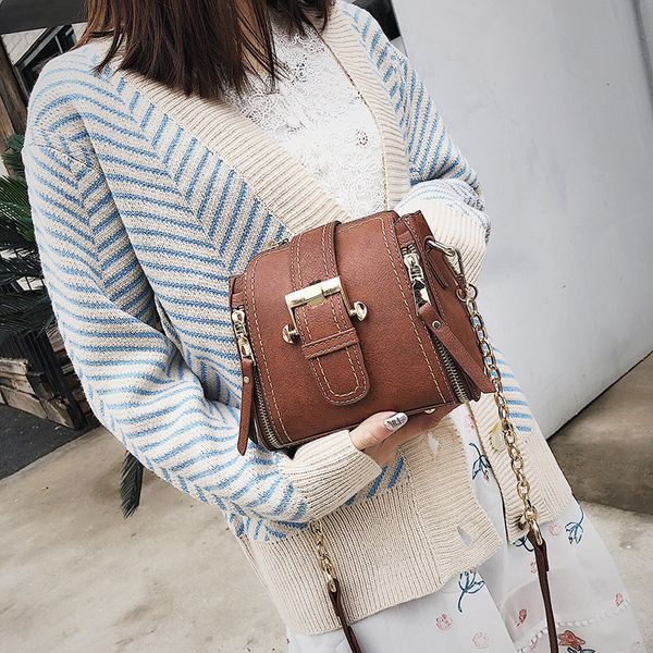 

new style women's bag fashion shoulder vintage bucket bag