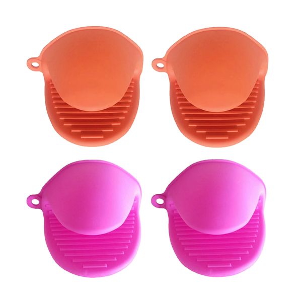 

2pair/4pcs kitchen insulation silicone gloves non slip oven bbq hand clips