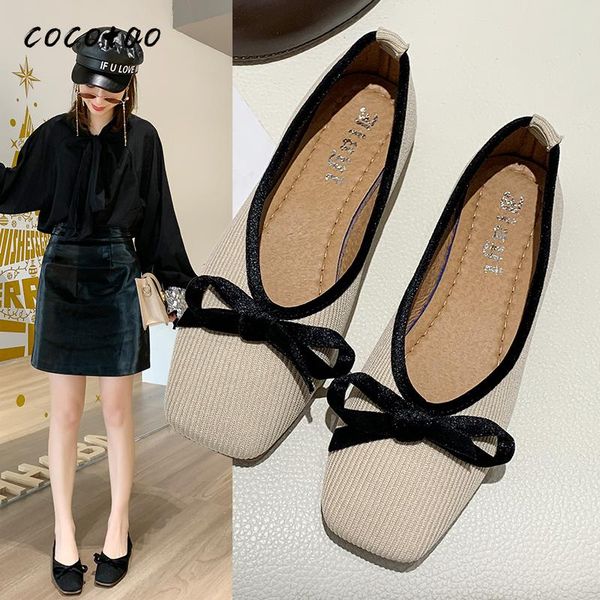 

women's shoes 2020 new spring wild fashion peas shoes one pedal soft bottom square head single pregnant women bow tie, Black