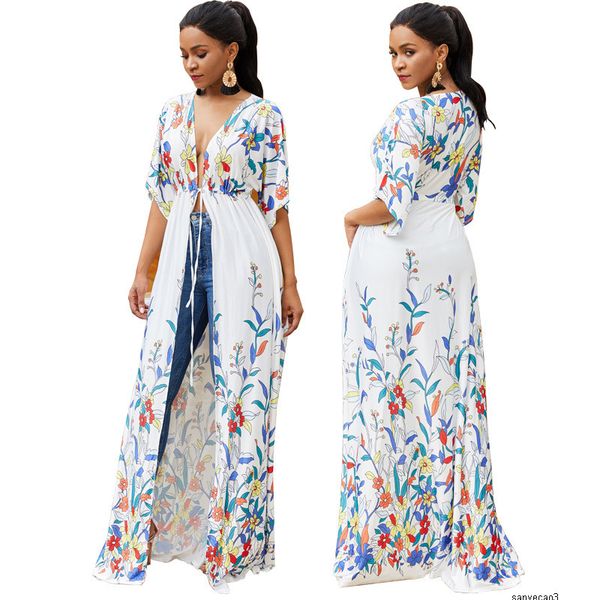 

womens designer solid color banquet dress v-neck long sleeve hip split dress h8g3h, Black;gray