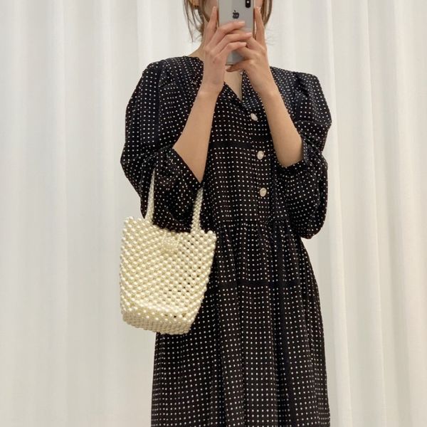 

portable holiday ins beads bucket pearl pearl handmade portable holiday ins handmade beads bag bucket bag