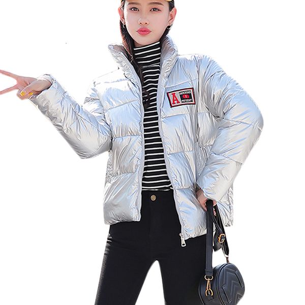 

2019 new women warm winter cotton jacket casual down parka outerwear thin slim jacket coats women patch female warm coat clothes, Black