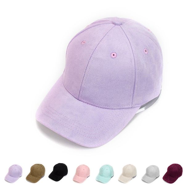 

2019 new adjustable suede baseball cap curved brim hat solid color outdoor sports hat winter cap, Blue;gray