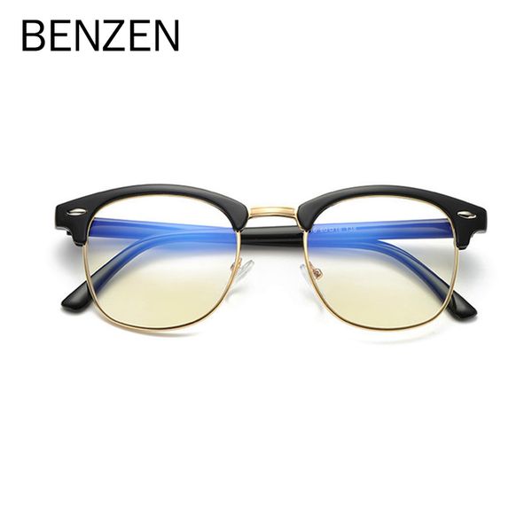 

benzen computer glasses men anti blue light blocking glasses for women prescription spectacles frame myopia eyeglasses 5233, White;black