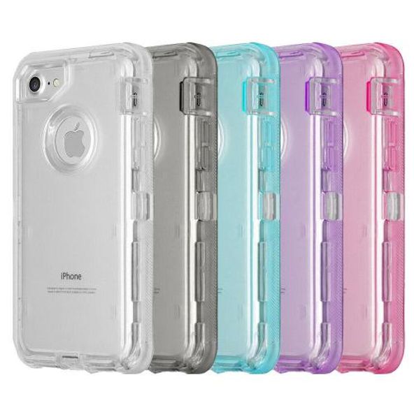 

for iphone x xs max xr 6 6s 7 8 plus clear crystal defender case cover luxury heavy 3 in 1 shockproof armor phone case for samsung s10 s10e