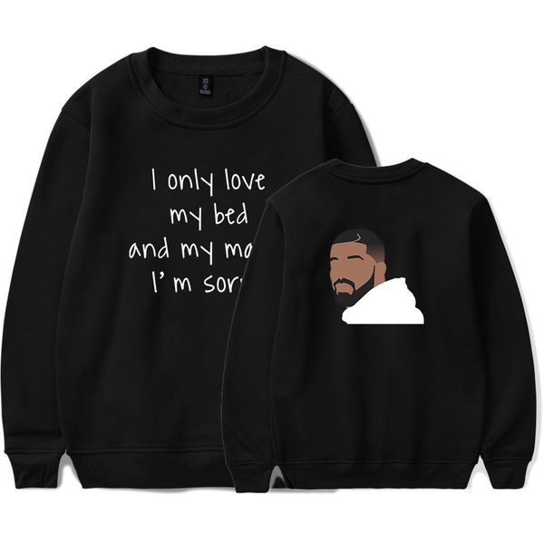 

rap shirt 2019 singer drake trend round collar sweater t shirts, Black