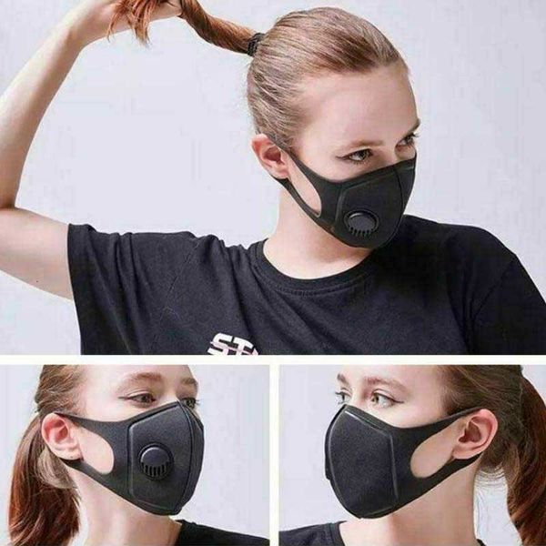 

dhl shipsponge filter cycling with valve breathing anti dust black mask face care cotton wide straps washable reusable z8is