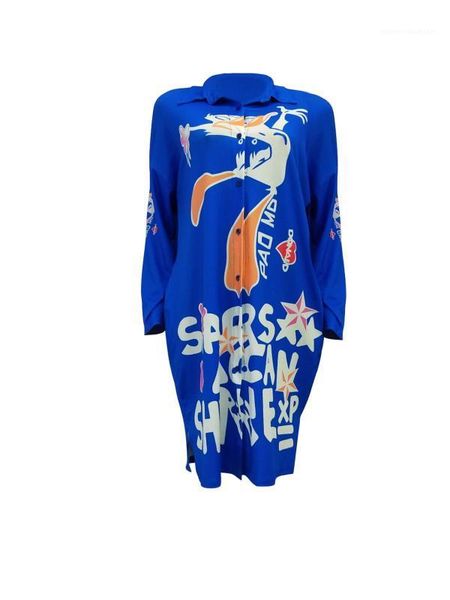 

dresses designer loose fashion women female clothing women shirt dresses flora printed long sleeve lapel neck, White