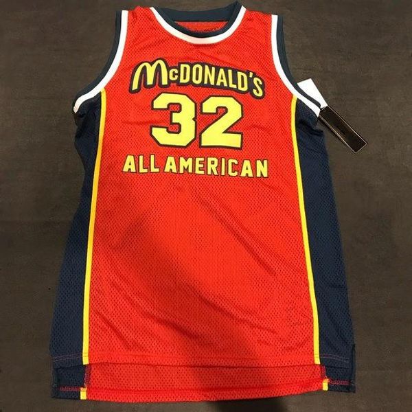 

mcdonald's all american retro lebron james #32 red retro basketball jersey men's stitched custom number name jerseys, Black;red