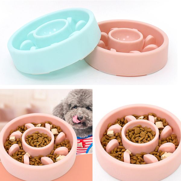 

4pcs dog water slow feeder pet cat anti-choke bowls for medium dogs cat