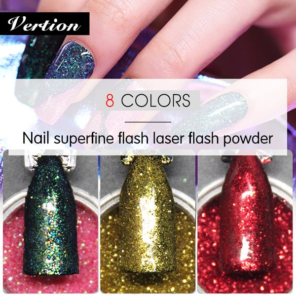 

verntion nail glitter 1g/box chameleon shiny all for manicure nail glitter chameleon magic mirror gel design, Silver;gold