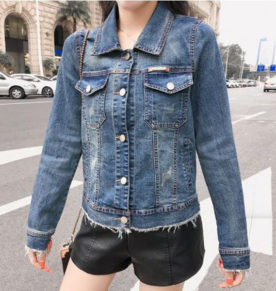 

women spring and autumn new european and american boutique slim personality trend business with short fashion denim jacket / s-2xl, Black;brown