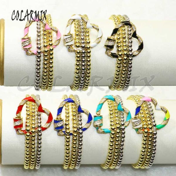 

4pcs summer colors heart lock charm bracelets enamel heart bracelet fashion jewelry for women bracelets accessories gift 50674, Golden;silver