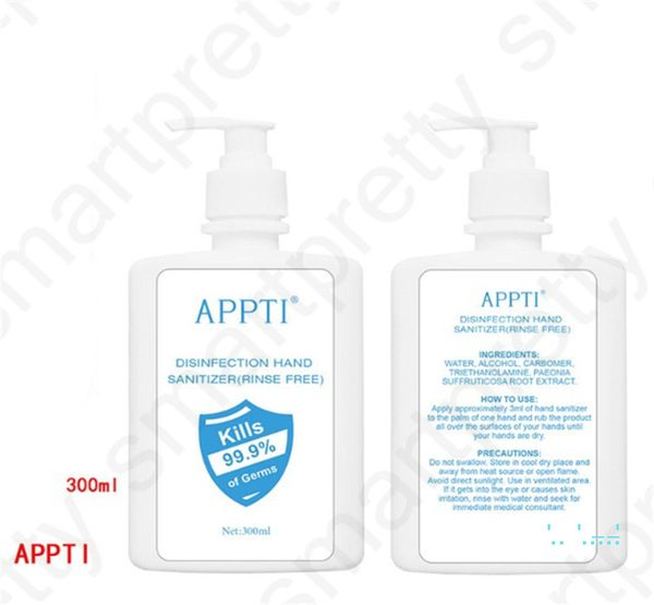 

appti disinfection gel 300ml hand sanitizer 75% alcohol anti-bacteria moisturizing gel portable wash hand sanitizer in stock d32604