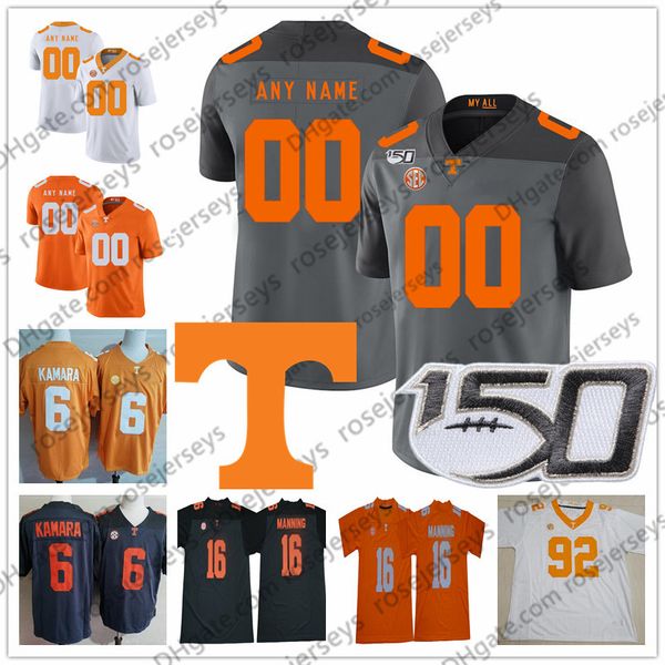 

cutsomized tennessee volunteers #27 quavaris crouch 5 josh palmer 12 jt shrout jeremy banks men youth orange gray white pink 150th jersey, Black