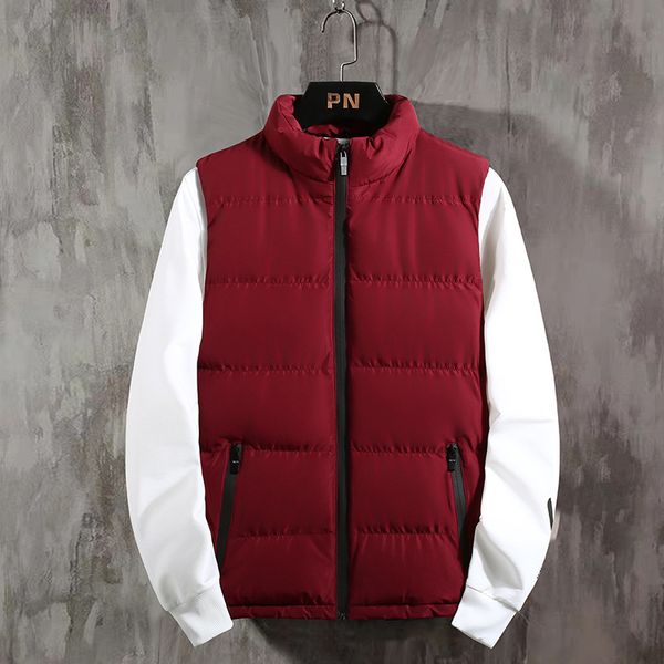 

warm autumn/winter 2020 men down the new cotton vest teenagers cultivate one's morality collar vest, Black;white