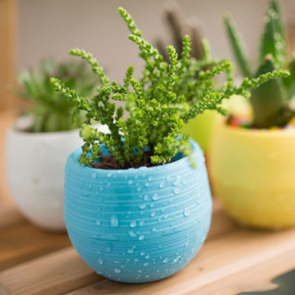 

2018 new colorful mini flower pots planting pot gardening plastic pots plant flowerpot office decoration garden supplies xd20865
