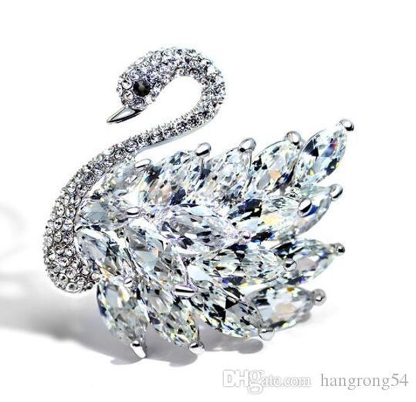 

high class brooch crystal microinlay zircon female brooch pin valentine's day gift wholesale, Gray