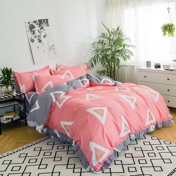 

розовый пододеяльник set cotton двухсторонняя печати одеяло обложка постельная постельное белье простыню с наволочкой нет утешитель