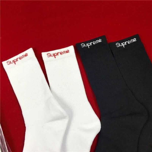 

2 пары sup письмо носки хейнс экипаж носки полотенце монохромный чулок скейтборд баскетбол бегун спортивный чулок, Black