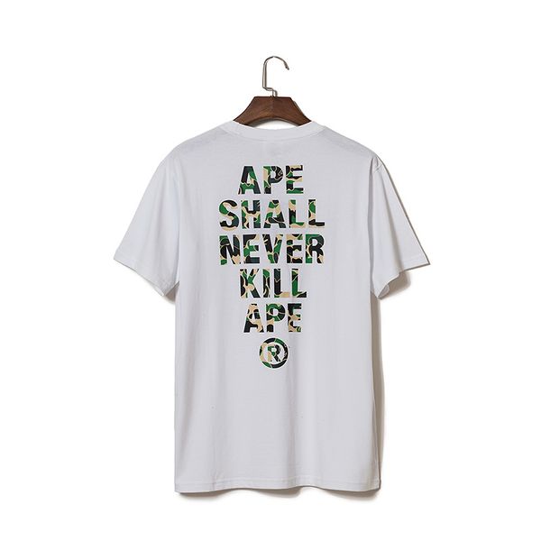 

19ss bape designer t shirt mens women short sleeves ape shall kill ape mens cotton casual tees size m-2xl, White;black