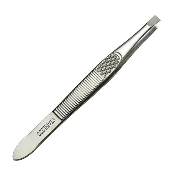 

1pcs women eyebrow face nose hair clip tweezer remover stainless steel tweezers shape tool eyebrow tweezers 9cm, Black