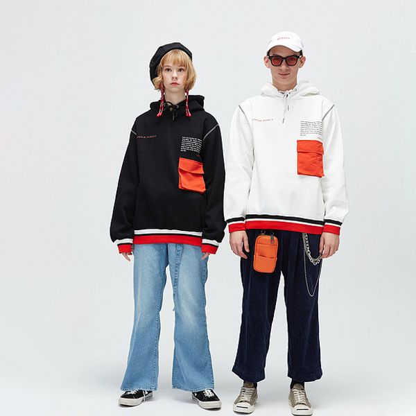

women men designer hoodies 2019 fashion brand letter print with pockets tide hooded sweater men luxury casual hoodie, Black