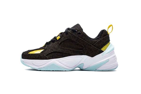 

new style a+++ lux denim black/bright citron/teal m2k tekno dad running shoes women sports shoes mens trainers sneakers